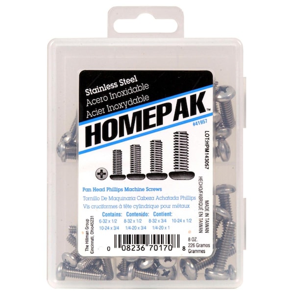 Excellent Appliances Phillips Pan Head Stainless Steel Machine Screw Kit, Assorted EX3300813 - main
